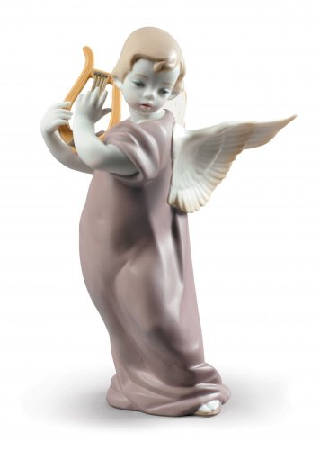 Figurka anděla s lyrou