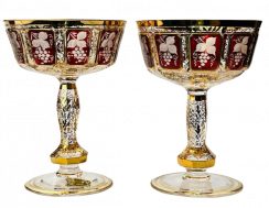 Paneled champagne glass - set of 2pcs - Height 14cm/210ml