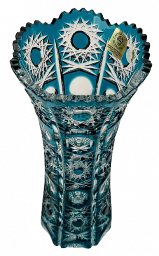 Broušená barevná váza - Výška 18cm
