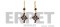 Gold-plated earrings with Czech garnet stone