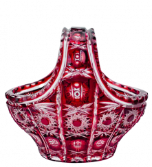 Color-cut crystal basket - Height 14cm