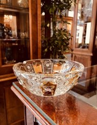 Gold-plated cut crystal ashtray - Height 5cm