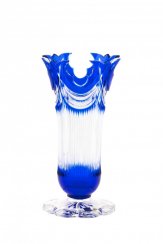 彩色切割水晶花瓶 - 高28厘米