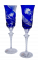 Copas de champán de lujo grabadas (azul) - juego de 2 unidades
