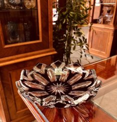 Color-cut crystal plate - Height 3cm / Diameter 14cm