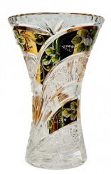 Gold-crystal cut crystal vase - Height 18cm