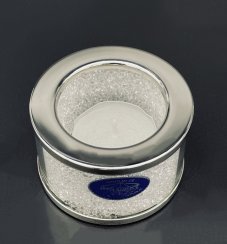 Small round candle holder for tea light Made with Swarovski elements