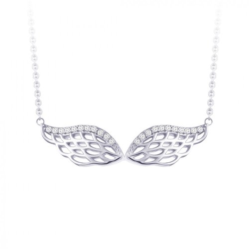 Stříbrný náhrdelník Angel Wings, andělská křídla s kubickou zirkonií Preciosa