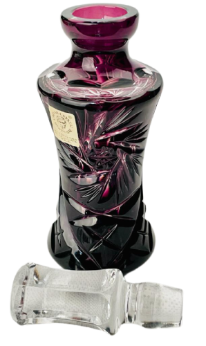 Barevně přejímaný broušený flakon - Výška 18cm