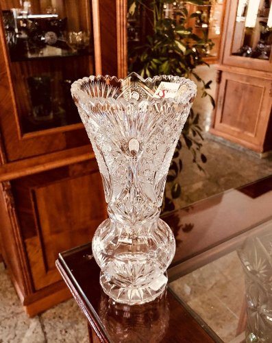Jarrón de cristal tallado - Altura 20cm