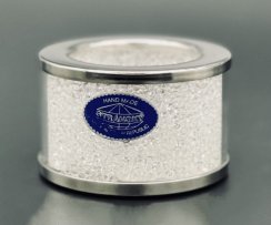 Small round candle holder for tea light Made with Swarovski elements