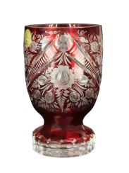 Váza Egermann - rubínová lazura s rytinou
