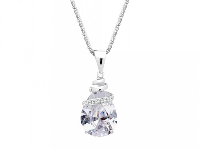Stříbrný přívěsek Elegant s kubickou zirkonií Preciosa, krystal