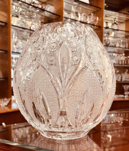 Jarrón de cristal tallado - Altura 18cm