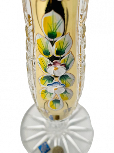 Gold-crystal cut crystal vase - Height 22cm