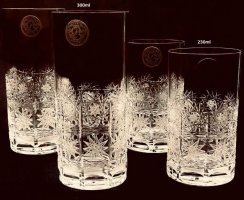 Cut crystal Long drink glasses - set of 2pcs - Height 14cm/300ml