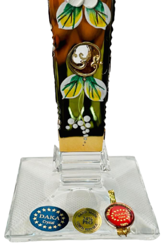 Broušený pozlacený svícen - Výška 25cm