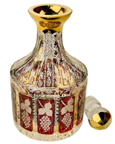 Barevně dekorovaná lištovaná karafa - Výška 23cm/1000ml