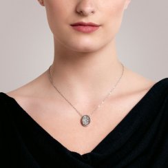 ocelový náhrdelník Idared, ručně mačkaný kámen, jednoduchý, bílý