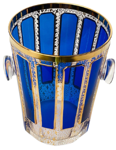 Barevně dekorovaný lištovaný ledák - Výška 16cm