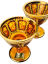 Copa de licor de champán acanalada - juego de 2 piezas - Altura 8cm/80ml