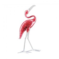 Skleněná figurka Ibis rudý vysypaná českým křišťálem Preciosa