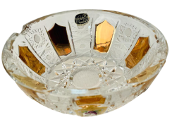Gold-plated cut crystal ashtray - Height 5cm