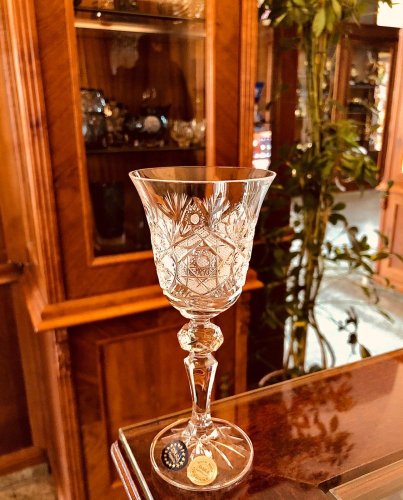 Copas de licor de cristal tallado - juego de 6 piezas - Altura 15cm/60ml
