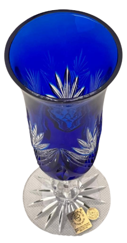 Barevné broušená sklenice na šampaňské 1ks - Výška 18cm/150ml