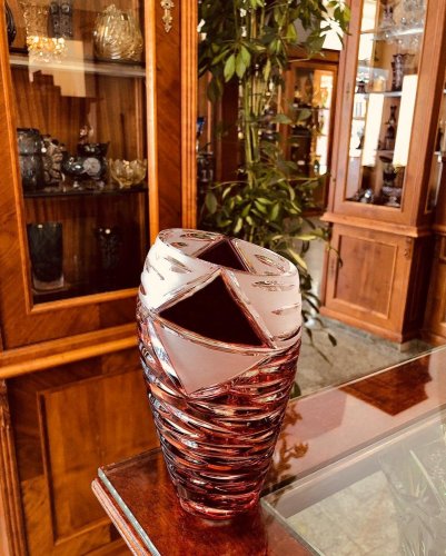 Broušená barevná váza - Výška 18cm