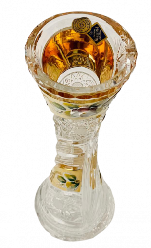 Gold-crystal cut crystal vase - Výška 22cm