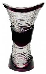 Color-cut crystal vase - Height 24cm