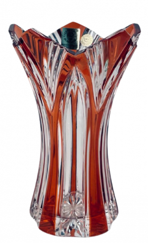 Color-cut crystal vase - Height 14cm