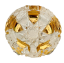 Gold-plated hand cut crystal ashtray - Height 3cm / Diameter 18cm