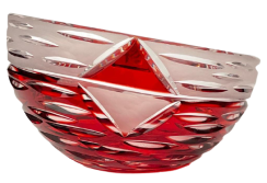 Color-cut crystal beveled vase - Height 11cm
