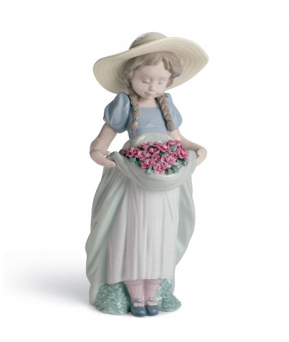 Bountiful Blossoms Girl with Carnations Figurine