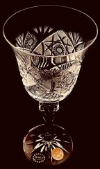 Cut crystal white wine glasses - set of 6pcs - Height 17cm/180ml