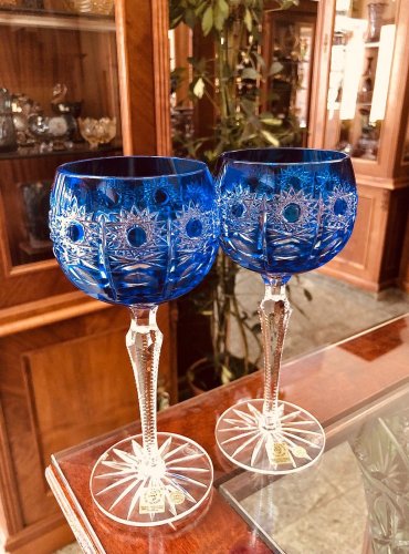 Color-cut crystal  wine glasses - set of 2pcs - Height 21cm/190ml