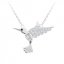 stříbrný náhrdelník Perfect Gem, kolibřík, kubická zirkonie, bílý