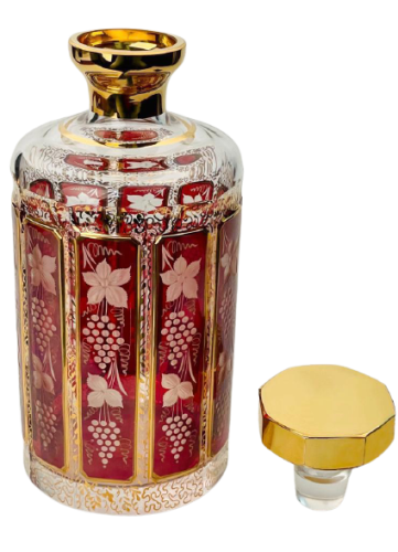 Barevně dekorovaná lištovaná karafa - Výška 23cm/1000ml