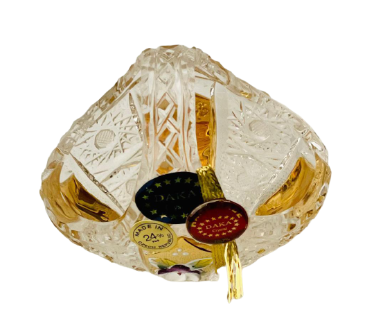 Broušený pozlacený košíček - Výška 8cm