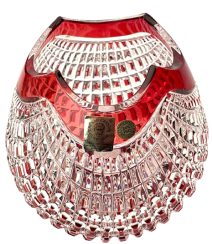 Color-cut crystal vase - Height 14cm