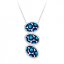 ocelový náhrdelník Idared, ručně mačkané kámeny, dlouhý, modrý
