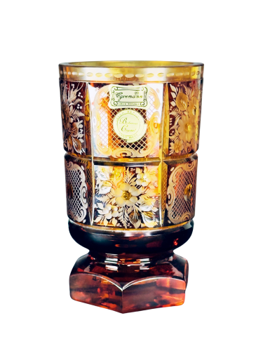 Váza Egermann - ambr-lazura s rytinou