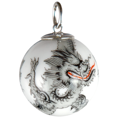 Porcelain Pendant 3 MING DRAGON WHITE