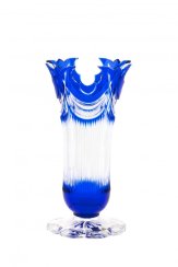 Jarrón de cristal tallado en color - Altura 28cm