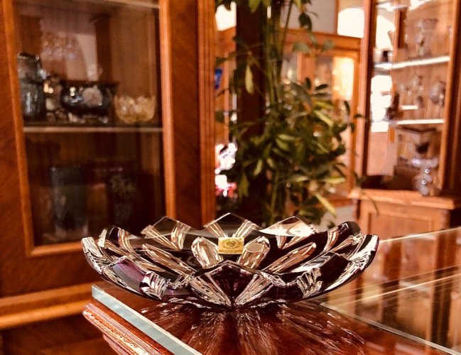 Broušený barevný talířek - Výška 3cm / Průměr 14cm