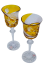 雕刻的豪华酒杯（琥珀） - 一套2个