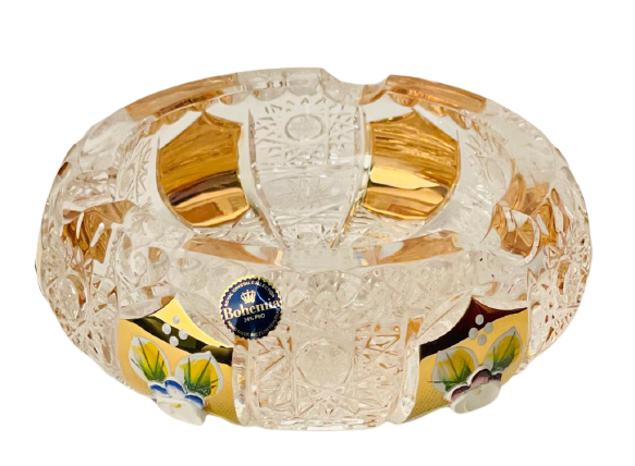 Broušený popelník - Výška 4cm / Průměr 13cm