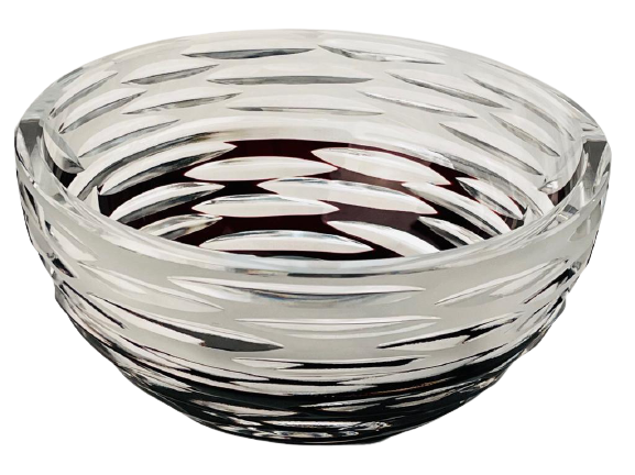 Color-cut crystal bowl - Red - Height 10cm